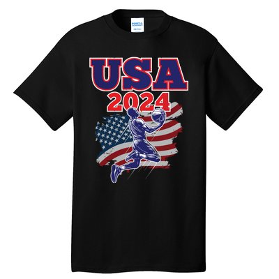 Basketball 2024 Vintage Usa Tall T-Shirt