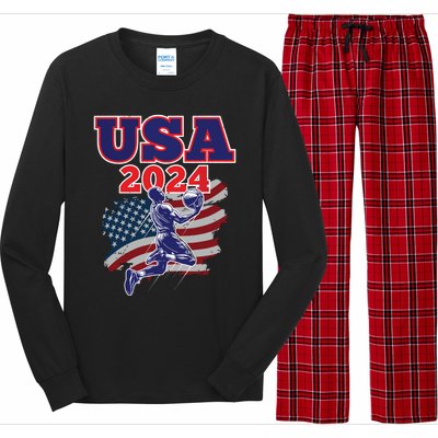 Basketball 2024 Vintage Usa Long Sleeve Pajama Set