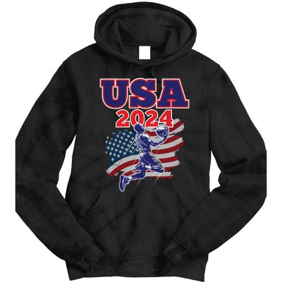 Basketball 2024 Vintage Usa Tie Dye Hoodie