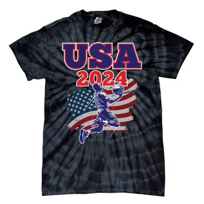 Basketball 2024 Vintage Usa Tie-Dye T-Shirt