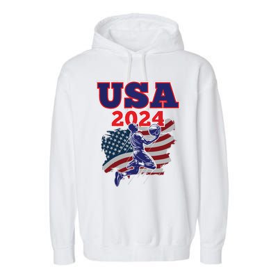 Basketball 2024 Vintage Usa Garment-Dyed Fleece Hoodie