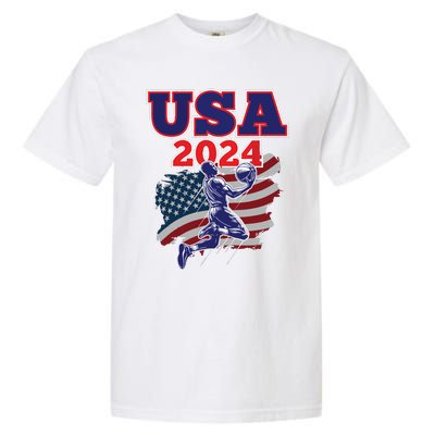 Basketball 2024 Vintage Usa Garment-Dyed Heavyweight T-Shirt