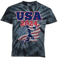 Basketball 2024 Vintage Usa Kids Tie-Dye T-Shirt