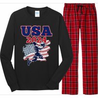 Basketball 2024 Vintage Usa Long Sleeve Pajama Set