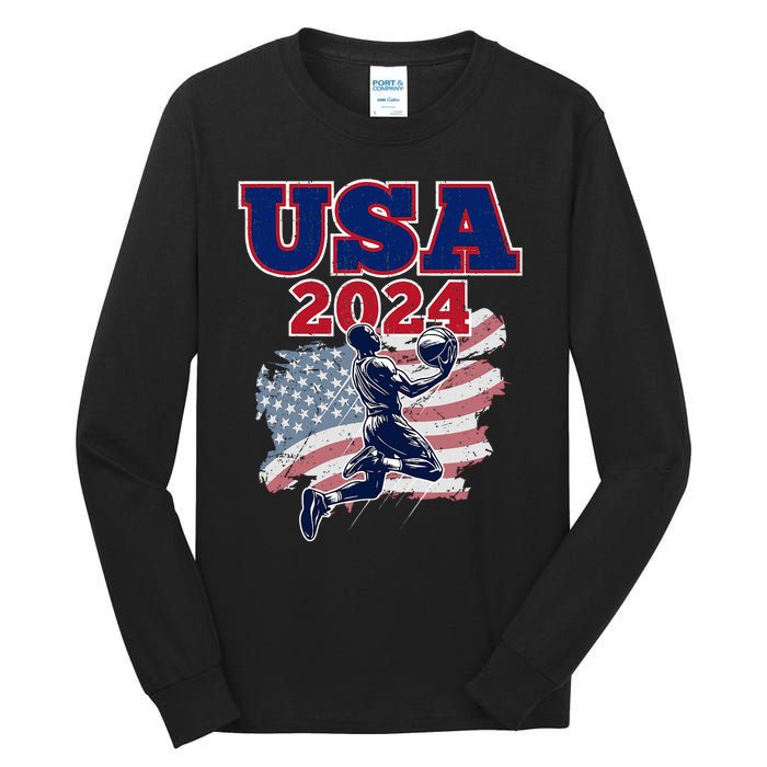 Basketball 2024 Vintage Usa Tall Long Sleeve T-Shirt