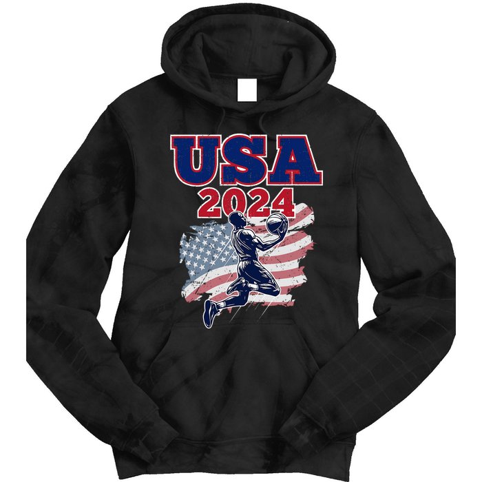 Basketball 2024 Vintage Usa Tie Dye Hoodie