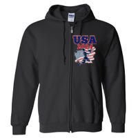 Basketball 2024 Vintage Usa Full Zip Hoodie