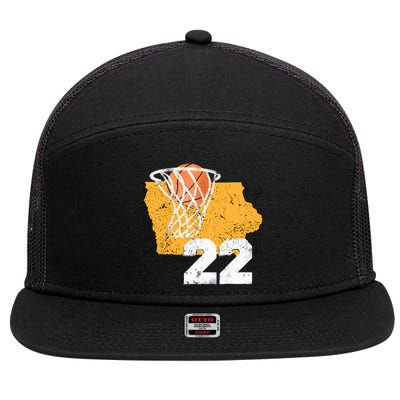 Baseketball 22 Women Girl Tees 7 Panel Mesh Trucker Snapback Hat