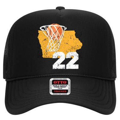 Baseketball 22 Women Girl Tees High Crown Mesh Back Trucker Hat