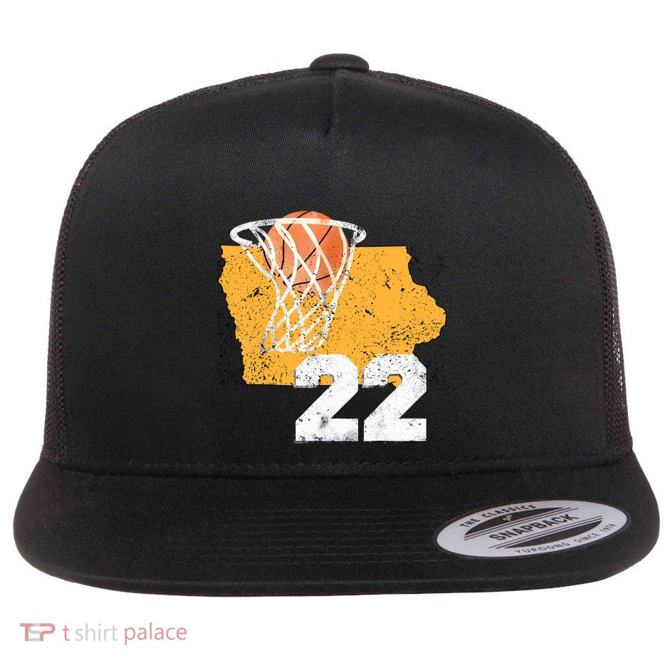 Baseketball 22 Women Girl Tees Flat Bill Trucker Hat