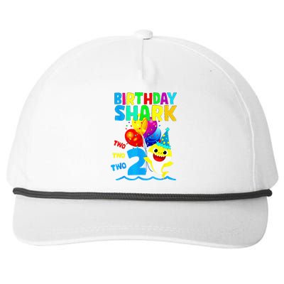 Birthday 2 Years Old Cute Shark 2nd Gift Family Snapback Five-Panel Rope Hat