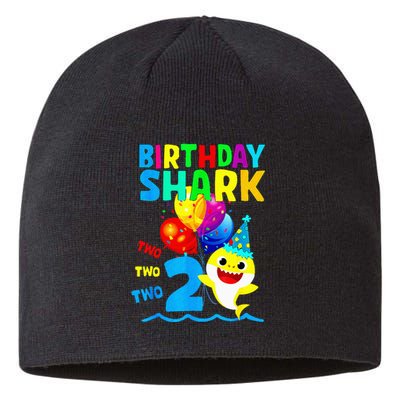 Birthday 2 Years Old Cute Shark 2nd Gift Family Sustainable Beanie