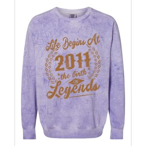 Birthday 365 2011 The Birth Of Legendary Birthday Gift Great Gift Colorblast Crewneck Sweatshirt