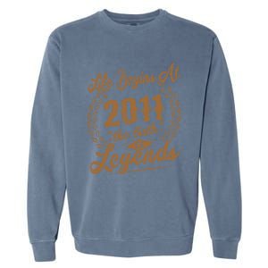 Birthday 365 2011 The Birth Of Legendary Birthday Gift Great Gift Garment-Dyed Sweatshirt