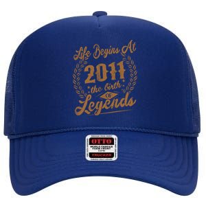 Birthday 365 2011 The Birth Of Legendary Birthday Gift Great Gift High Crown Mesh Back Trucker Hat