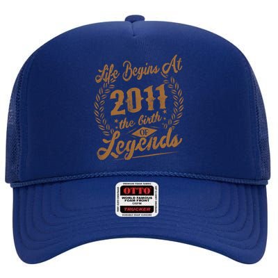 Birthday 365 2011 The Birth Of Legendary Birthday Gift Great Gift High Crown Mesh Back Trucker Hat