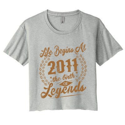 Birthday 365 2011 The Birth Of Legendary Birthday Gift Great Gift Women's Crop Top Tee