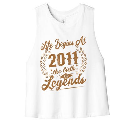 Birthday 365 2011 The Birth Of Legendary Birthday Gift Great Gift Women's Racerback Cropped Tank