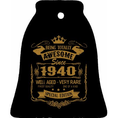 Birthday 365 Being Awesome Since 1940 Vintage Birthday Gifts Ceramic Bell Ornament