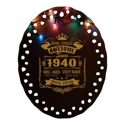 Birthday 365 Being Awesome Since 1940 Vintage Birthday Gifts Ceramic Oval Ornament