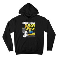 Birthday 3rd Birthday Excavator Construction Vehicle Hoodie