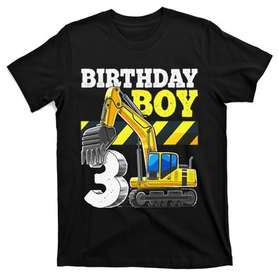 Birthday 3rd Birthday Excavator Construction Vehicle T-Shirt