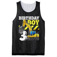 Birthday 3rd Birthday Excavator Construction Vehicle Mesh Reversible Basketball Jersey Tank