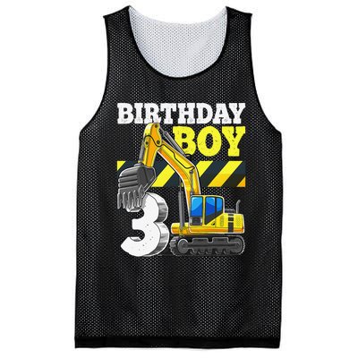 Birthday 3rd Birthday Excavator Construction Vehicle Mesh Reversible Basketball Jersey Tank