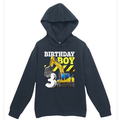 Birthday 3rd Birthday Excavator Construction Vehicle Urban Pullover Hoodie