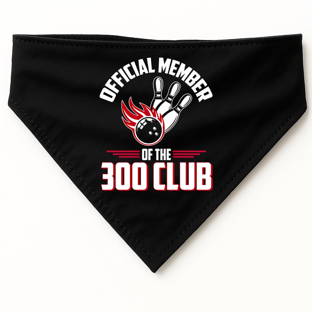 Bowling 300 Great Gift 300 Club Member Funny Bowler Gift USA-Made Doggie Bandana