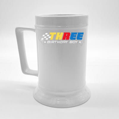 Birthday 3 Three Race Car 3rd Racing Pit Crew Driver Beer Stein