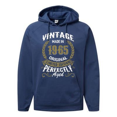 Birthday 365 Vintage1965 Birthday Gift for Performance Fleece Hoodie