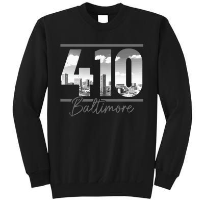 Baltimore 410 Area Code Skyline Maryland Vintage Sweatshirt