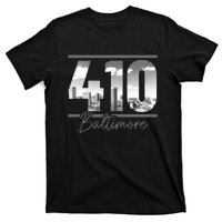 Baltimore 410 Area Code Skyline Maryland Vintage T-Shirt