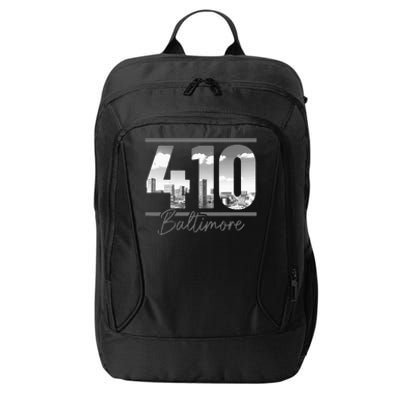 Baltimore 410 Area Code Skyline Maryland Vintage City Backpack