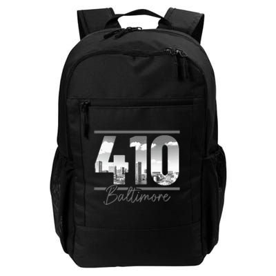 Baltimore 410 Area Code Skyline Maryland Vintage Daily Commute Backpack