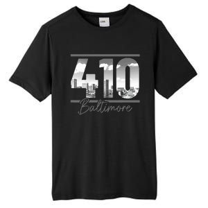 Baltimore 410 Area Code Skyline Maryland Tall Fusion ChromaSoft Performance T-Shirt