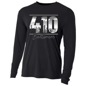 Baltimore 410 Area Code Skyline Maryland Cooling Performance Long Sleeve Crew