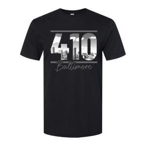 Baltimore 410 Area Code Skyline Maryland Softstyle CVC T-Shirt