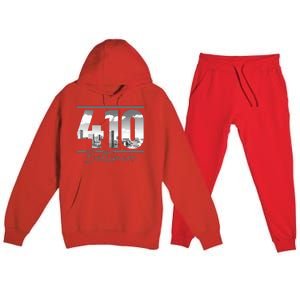 Baltimore 410 Area Code Skyline Maryland Premium Hooded Sweatsuit Set