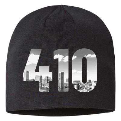Baltimore 410 Area Code Skyline Maryland Vintage Sustainable Beanie