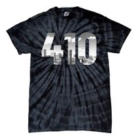 Baltimore 410 Area Code Skyline Maryland Vintage Tie-Dye T-Shirt