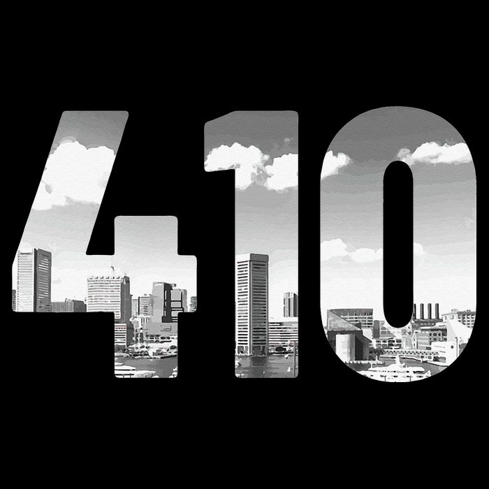 Baltimore 410 Area Code Skyline Maryland Vintage Toddler T-Shirt