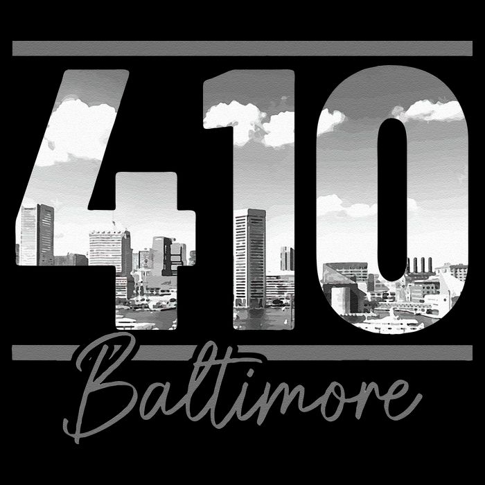 Baltimore 410 Area Code Skyline Maryland Vintage Apron
