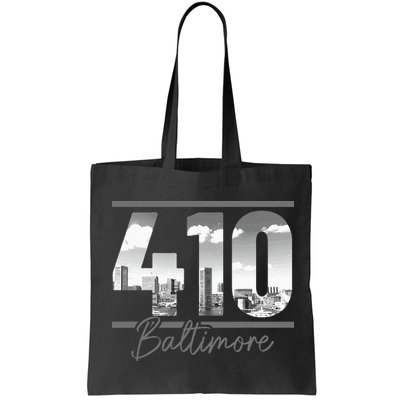 Baltimore 410 Area Code Skyline Maryland Vintage Bag