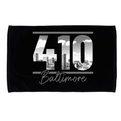 Baltimore 410 Area Code Skyline Maryland Vintage Microfiber Hand Towel