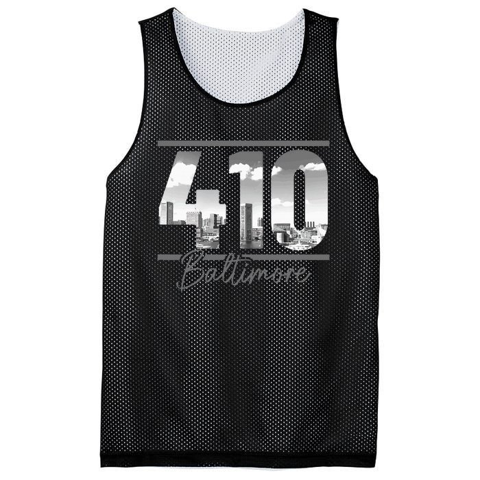 Baltimore 410 Area Code Skyline Maryland Vintage Mesh Reversible Basketball Jersey Tank