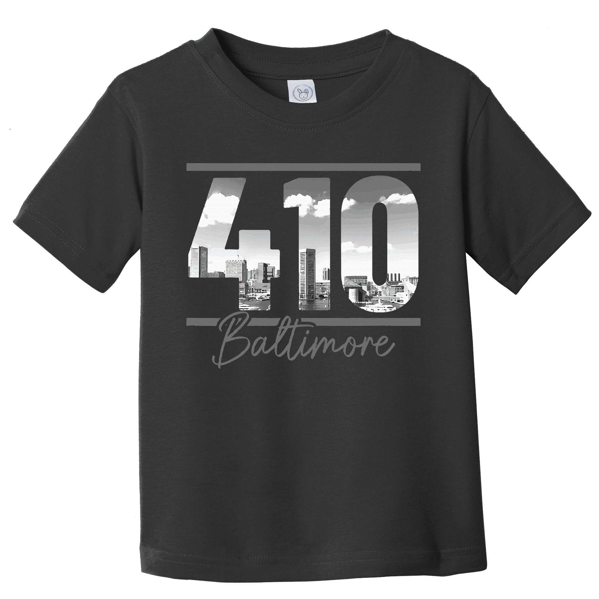 Baltimore 410 Area Code Skyline Maryland Vintage Toddler T-Shirt