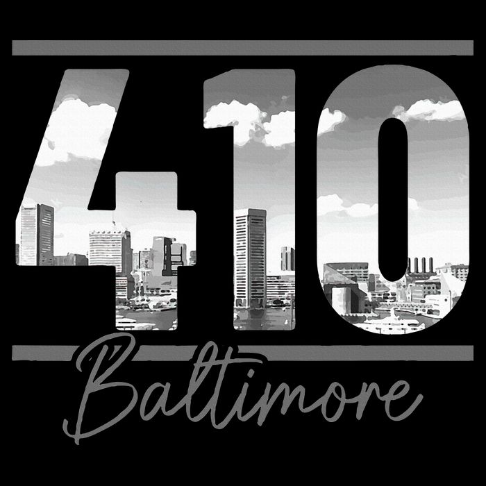 Baltimore 410 Area Code Skyline Maryland Vintage Kids T-Shirt