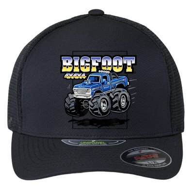Bigfoot 4x4x4 Cartoon Truck (Color Options 1) Flexfit Unipanel Trucker Cap